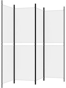 Διαχωριστικό Δωματίου με 4 Πάνελ Λευκό 200x180 εκ. από Ύφασμα - Λευκό