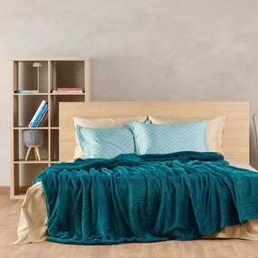 Κουβέρτα Γούνινη Spencer 29 Petrol Kentia Μονό 160x240cm Πολυέστερ