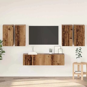 vidaXL Σετ επίπλου τηλεόρασης 6 pcs Παλαιό ξύλο 60 x 30 x 30 cm