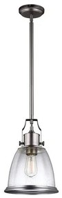 Κρεμαστό Φωτιστικό Οροφής 1xE27 Νίκελ Hobson Elstead Lighting-FE-HOBSON-P-M-SN-Ορείχαλκος FE-HOBSON-P-M-SN