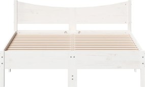 vidaXL Σκελετός Κρεβ. Χωρίς Στρώμα Λευκό 140x190 εκ Μασίφ Πεύκο