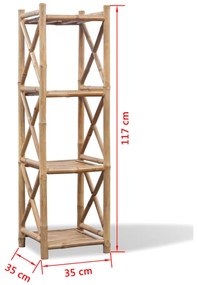 vidaXL Ραφιέρα Τετράγωνη με 4 Ράφια από Μπαμπού