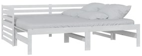 vidaXL Καναπές Κρεβάτι Λευκός 2 x (90 x 200) εκ. από Μασίφ Ξύλο Πεύκου