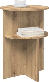 vidaXL Τραπεζάκι Πλευράς Artisan Δρυς Ø 39,5 x 55 εκ.