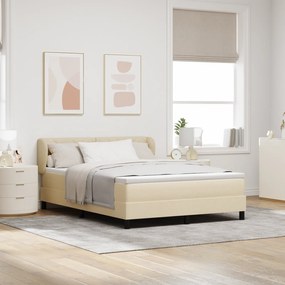 vidaXL Κρεβάτι με Στρώμα Κρεμ 160x200 cm Υφασμάτινο