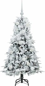 vidaXL Τεχνητό Χριστουγεννιάτικο Δέντρο με Άξονα με βάση Λευκό 120 cm