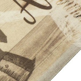 Χαλί Κουζίνας Πλενόμενο Καφέ Επιγραφή Coffee 45x150 εκ. Βελούδο - Καφέ