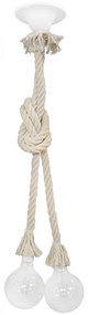 Φωτιστικό Οροφής Δίφωτο Heronia Macrame 31-1075 Rope/White