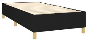 Κρεβάτι Boxspring με Στρώμα &amp; LED Μαύρο 80x200 εκ. Υφασμάτινο - Μαύρο