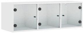 vidaXL Ντουλάπι Τοίχου Λευκό 102x37x35 εκ. με Γυάλινες Πόρτες