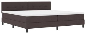 vidaXL Κρεβάτι box spring με στρώμα Σκούρο Καφέ 200 x 200 cm ύφασμα