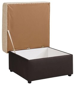 Σκαμπό σαλονιού Providence C100, Ανοιχτό καφέ, 42x70x70cm, 19 kg, Οικολογικό δέρμα + Ταπισερί, Πόδια: Πλαστική ύλη, Κουτί αποθήκευσης | Epipla1.gr