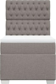 vidaXL Κρεβάτι Boxspring με Στρώμα Taupe 80x200 εκ. Υφασμάτινο