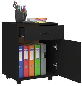 vidaXL Ντουλάπι Τροχήλατο Μαύρο 45 x 38 x 54 εκ. από Επεξ. Ξύλο