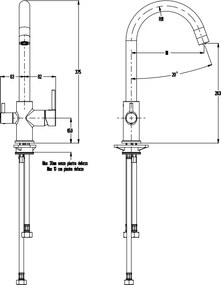Eurorama Filter Tap 13535 Black Matt - Μπαταρία Κουζίνας Φίλτρου