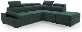 Γωνιακός καναπές κρεβάτι Amelia με αποθηκευτικό χώρο, πράσινο 280x253x85cm δεξιά γωνία - AME-TED-23