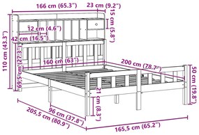 ΚΡΕΒΑΤΙ ΒΙΒΛΙΟΘΗΚΗ ΧΩΡΙΣ ΣΤΡΩΜΑ 160X200 ΕΚ ΜΑΣΙΦ ΞΥΛΟ ΠΕΥΚΟΥ 3322176