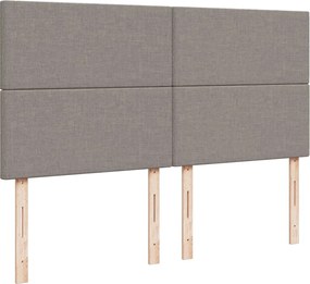 vidaXL Κρεβάτι Boxspring με Στρώμα Taupe 200x200 εκ. Υφασμάτινο