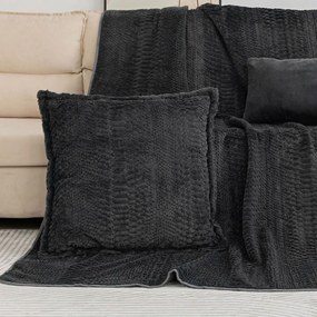 Γούνινη Διακοσμητική Μαξιλαροθήκη (65x65) Silk Fashion NX201 Anthracite