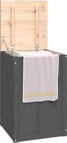 vidaXL Καλάθι Ρούχων Γκρι 44x44x66 εκ. από Μασίφ Ξύλο Πεύκου