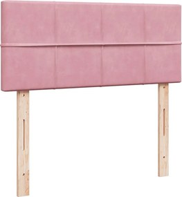 vidaXL Κρεβάτι Boxspring με Στρώμα Ροζ 120x200 εκ. Βελούδινο