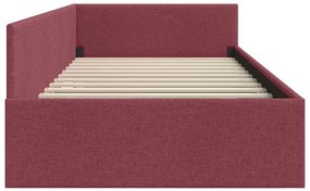 vidaXL Κρεβάτι Γωνίας Μπορντό 100 x 200 cm Ύφασμα και Έργο ξύλου
