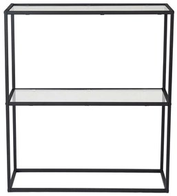 Κονσόλα Berra 706CLN1115 80x30x85cm Black Metal, Glass