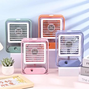 Mini Air Cooler, Ανεμιστήρας Υδρονέφωσης &amp; Υγραντήρας 4.5W Μπαταρίας - Πράσινο