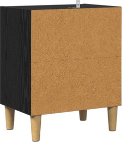 vidaXL Ντουλάπι κρεβατιού Μαύρη Οξυά 40 x 30 x 50 cm