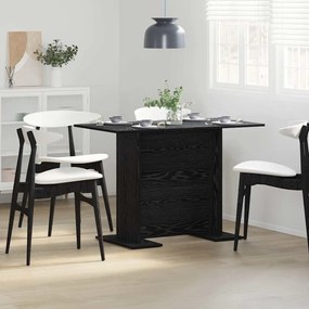 vidaXL Τραπέζι Τραπεζαρίας Μαύρη Δρυς 110x60x75 εκ Επεξεργασμένο Ξύλο
