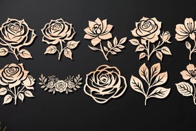 Σετ των 2 Intra απο ξύλο plywood 3mm-4mm πάχος – Πακέτο με Valentine Rose Δίασταση 20x20 cm INTRAFABR-111885029