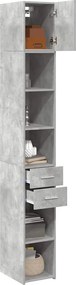 vidaXL Ντουλάπι Αποθήκευσης Στενό Γκρι 30x42,5x225 εκ. Επεξεργ. Ξύλο