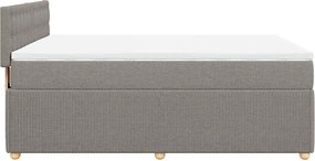 vidaXL Κρεβάτι Boxspring με Στρώμα Taupe 140x200 εκ. Υφασμάτινο