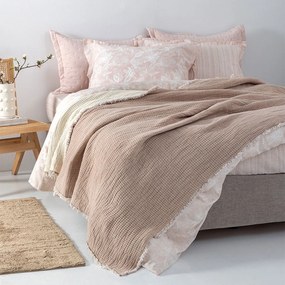 Κουβερτόριο Υπέρδιπλο (250x240) Μουσελίνα Palamaiki Mous Beige