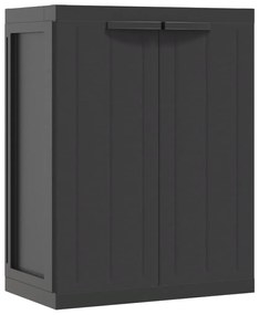vidaXL Ντουλάπι Αποθ. Εξ. Χώρου Μαύρο 65x37x85 εκ. Πολυπροπυλένιο