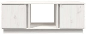 vidaXL Τραπεζάκι Σαλονιού Λευκό 110x50x40 εκ από Μασίφ Ξύλο Πεύκου