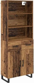 vidaXL Highboard με συρτάρι 2 pcs Παλιό ξύλο Επεξεργασμένο ξύλο