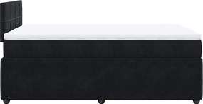 vidaXL Κρεβάτι Boxspring με Στρώμα Μαύρο 120x190 εκ. Βελούδινο