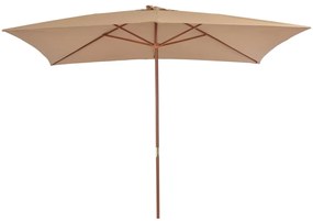 vidaXL Ομπρέλα Κήπου Χρώμα Taupe 200 x 300 εκ. με Ξύλινο Ιστό