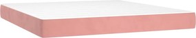 vidaXL Κρεβάτι Boxspring με Στρώμα Ροζ 160x200 εκ. Βελούδινο