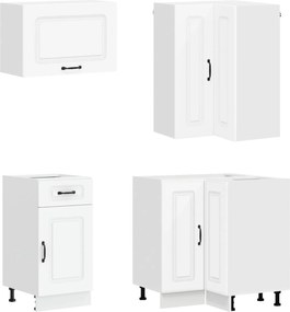 vidaXL Μονάδα κουζίνας KALMAR 8 pcs Λευκό Επεξεργασμένο Ξύλο