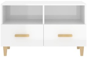 vidaXL Έπιπλο Τηλεόρασης Γυαλ. Λευκό 80x36x50 εκ. Επεξεργασμένο Ξύλο