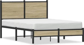 vidaXL Σκελετός Κρεβ. Χωρίς Στρώμα Sonoma Δρυς 120x190 εκ. Μεταλλικό
