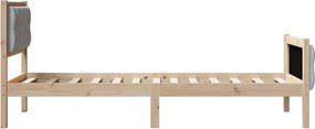 VidaXL Σκελετός Κρεβατιού Ανοιχτό γκρι 75 x 190 cm