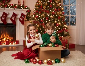 Σετ πλαστικά στολίδια Fancy 24 τεμάχια