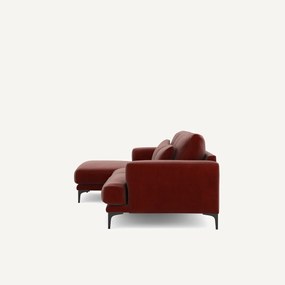 Γωνιακός δεξιός καναπές με βελούδινη ταπετσαρία, Marsile