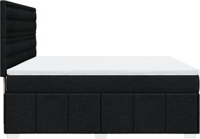 vidaXL Κρεβάτι Boxspring με Στρώμα Μαύρο 180x200 εκ. Υφασμάτινο