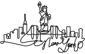 Διακοσμητικό Τοίχου Newyork 930DYU1148 120x1,5x67cm Black Wallity Μέταλλο