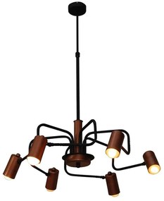 Φωτιστικό Οροφής Κρεμαστό Led HL-3522-6 77-3779 Hannah Old Copper & Black Homelighting Metal