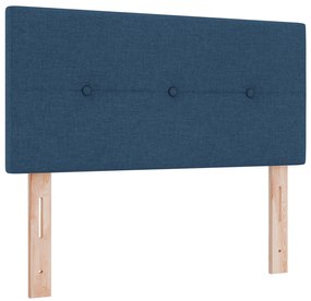 vidaXL Κρεβάτι με Στρώμα σε Μπλε, 90x200 εκ., Υφασμάτινο